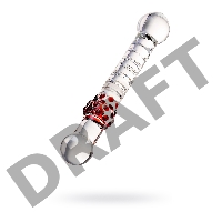 Двусторонний фаллоимитатор Sexus Glass, стекло, прозрачный, 22 см