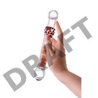 Двусторонний фаллоимитатор Sexus Glass, стекло, прозрачный, 22 см