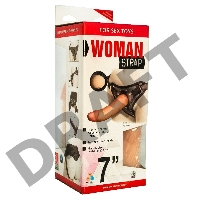 Страпон LoveToy с поясом Harness, с 2 насадками, реалистичный, neoskin, телесный, 18 см