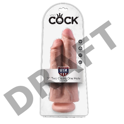 King Cock Фаллоимитатор два в одном 9 телесный