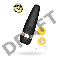 Вакуум-волновой бесконтактный стимулятор клитора Satisfyer PRO 3 Vibration, силикон, черный, 14 см.