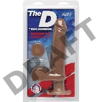 The D™ - Perfect D Vibrating 8 - Caramel Вибромассажер реалистик со встроенным мотором на присоске