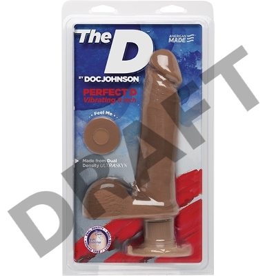 The D™ - Perfect D Vibrating 8 - Caramel Вибромассажер реалистик со встроенным мотором на присоске