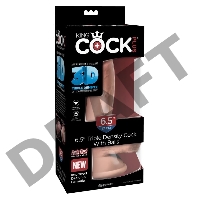 Фаллоимитатор на присоске Тройная плотность King Cock Plus 6.5 Triple Density Cock with Balls - Flesh