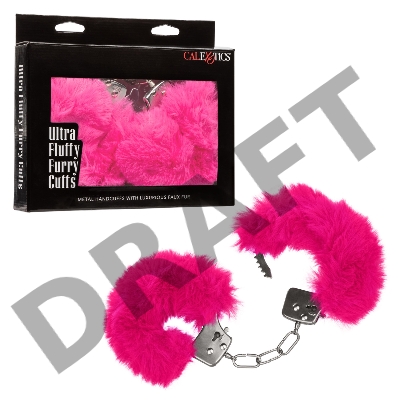 Металлические наручники с искусственным мехом ULTRA FLUFFY FURRY CUFFS-PINK