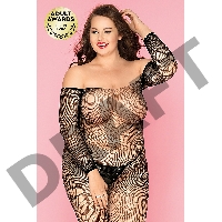 Костюм-сетка со стразами и стринги Candy Girl Jewelle черные, 2XL