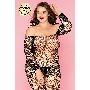 Костюм-сетка со стразами и стринги Candy Girl Jewelle черные, 2XL