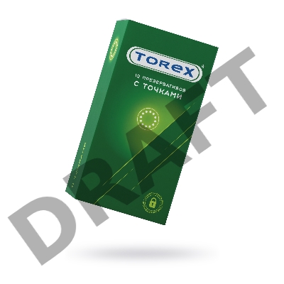 Презервативы точечные TOREX  латекс, №12, 18,5 см