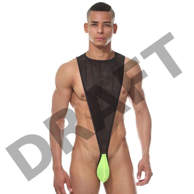 Боди мужское черно-зеленое L/XL