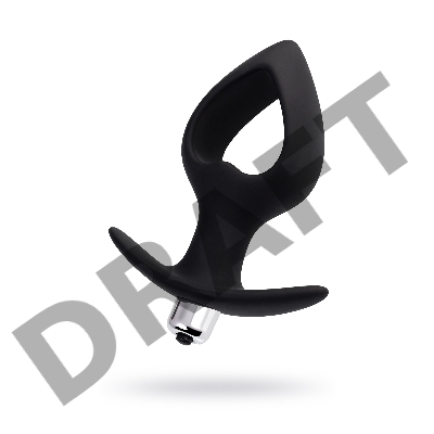 Анальная вибровтулка-расширитель POPO Pleasure by TOYFA Cordis M, силикон, черная, 14 см, Ø 5,5