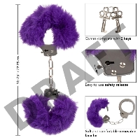 Металлические наручники с искусственным мехом ULTRA FLUFFY FURRY CUFFS-PURPL