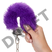 Металлические наручники с искусственным мехом ULTRA FLUFFY FURRY CUFFS-PURPL