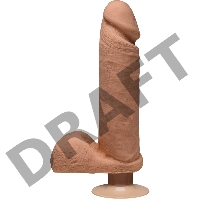 The D™ - Perfect D Vibrating 8 - Caramel Вибромассажер реалистик со встроенным мотором на присоске