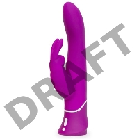 Лиловый вибратор-кролик Curve Rechargeable Rabbit Vibrator - 25,4 см.