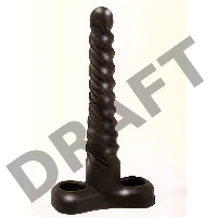 Закрученный спиралью плаг чёрного цвета - 15 см.