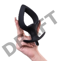 Анальная вибровтулка-расширитель POPO Pleasure by TOYFA Cordis, силикон, черная, 17 см, Ø 7,5 см