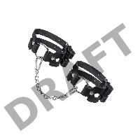 Оковы Pecado BDSM, из двух ремешков, натуральная кожа, чёрные