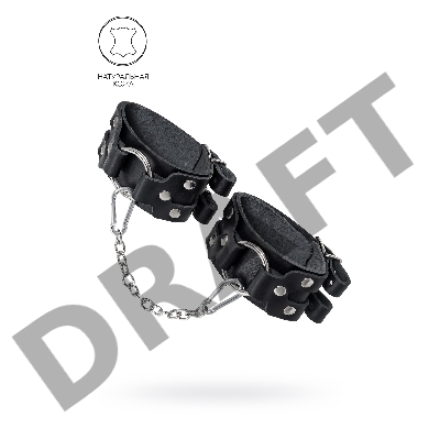 Оковы Pecado BDSM, с двумя ремешками, натуральная кожа, чёрные