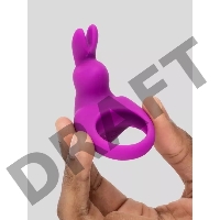 Фиолетовое эрекционное виброкольцо Happy Rabbit Cock Ring Kit