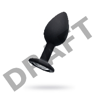 Анальная втулка POPO Pleasure by TOYFA со стразом S, силикон, черная, 7,2 см, Ø 2,8 см, 25 г