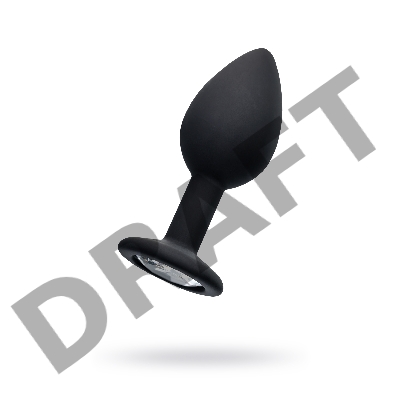 Анальная втулка POPO Pleasure by TOYFA со стразом S, силикон, черная, 7,2 см, Ø 2,8 см, 25 г