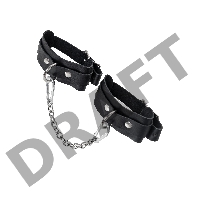 Оковы мини Pecado BDSM, со скруглёнными углами, натуральная кожа, чёрные