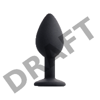 Анальная втулка POPO Pleasure by TOYFA со стразом S, силикон, черная, 7,2 см, Ø 2,8 см, 25 г