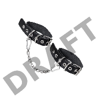 Оковы Pecado BDSM, из одного ремешка с люверсами, натуральная кожа, чёрные