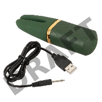 Зеленый вибратор Luxurious Split Tip Vibrator - 13,1 см.