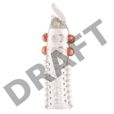 Насадка с шариками TOYFA, TPE, прозрачный, 13 см