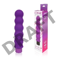 Фиолетовый силиконовый вибратор-елочка Cosmo - 15 см.