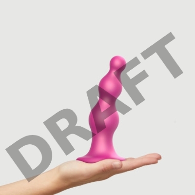 Фаллоимитатор Strap-On-Me Dildo Plug Beads Framboise металлик L, 16 см