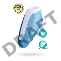 Вакуум-волновой бесконтактный стимулятор клитора Satisfyer Love Breeze, силикон, голубой, 9,5 см.