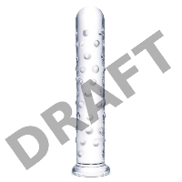 Прямой стеклянный фаллос с массажным рельефом 10 EXTRA LARGE GLASS DILDO