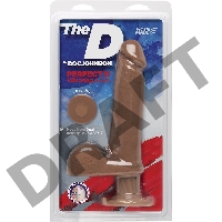 The D™ - Perfect D Vibrating 8 - Caramel Вибромассажер реалистик со встроенным мотором на присоске