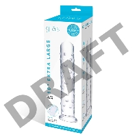 Прямой стеклянный фаллос с массажным рельефом 10 EXTRA LARGE GLASS DILDO
