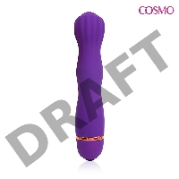 Фантазийный фиолетовый силиконовый вибратор Cosmo - 13,7 см. 