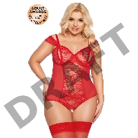 Боди SoftLine Collection Dora, красный, XXXL
