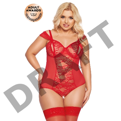 Боди SoftLine Collection Dora, красный, XXXL