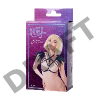 Стреп H.E.L. Kim, текстиль + перья, черный, OS