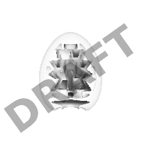 Нереалистичный мастурбатор TENGA №14 Boxy, TPE, белый, 6,1 см