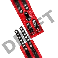 Оковы Pecado BDSM, мягкие, с двумя ремешками с люверсами, натуральная кожа, красно-чёрные