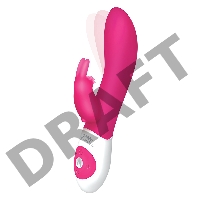Ярко-розовый вибромассажёр The Come Hither Rabbit с клиторальным отростком - 22 см.
