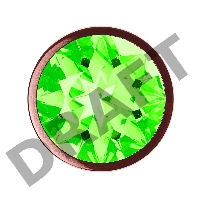 Пробка цвета розового золота с лаймовым кристаллом Diamond Emerald Shine S - 7,2 см.