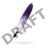 Анальная втулка с бело-фиолетовым хвостом POPO Pleasure by TOYFA, M, силикон, черная, 45 см, Ø 3,3 с