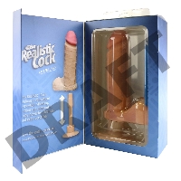 Вибромассажер реалистик 8 с мошонкой на присоске The Realistic Cock UR3 Vibrating 8” - White