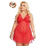 Комбинация и стринги SoftLine Collection Berta, красный, XL