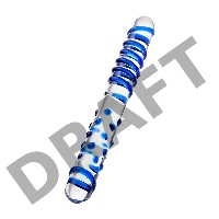 Двусторонний фаллоимитатор Sexus Glass, стекло, прозрачный, 22 см