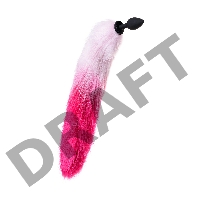 Анальная втулка с бело-розовым хвостом POPO Pleasure by TOYFA, S, силикон, черная, 45 см, Ø 2,7 см