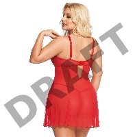 Комбинация и стринги SoftLine Collection Berta, красный, XL